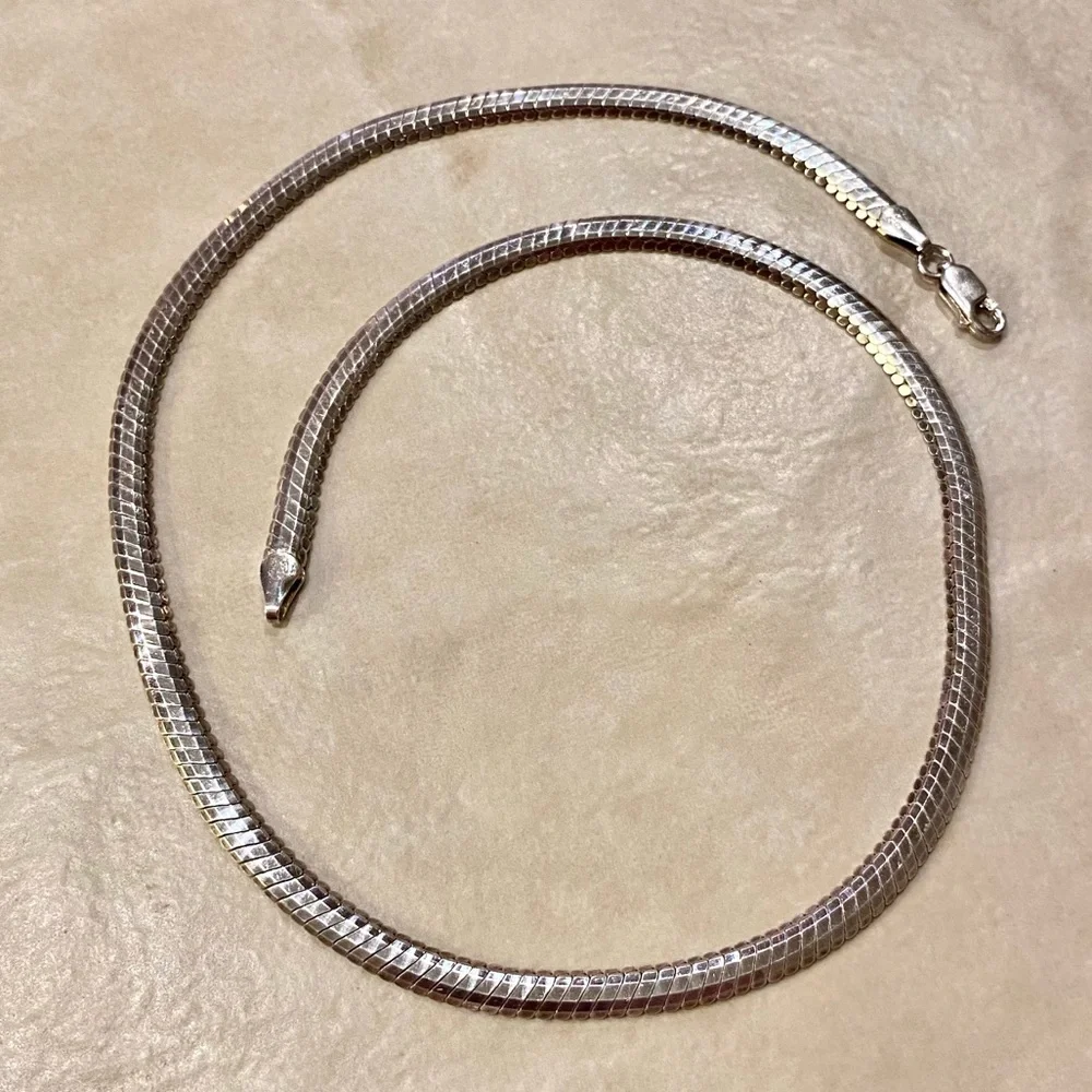 Vintage Omega Sterling Silver Statement Necklace
